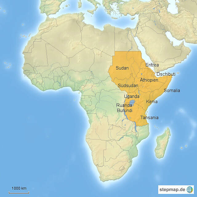 OAF-0 stepmap-karte-ostafrika-1199056 http://www.stepmap.de/